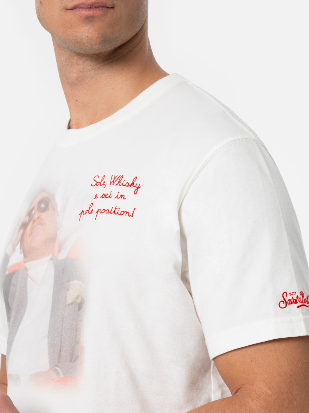 T-shirt in cotone Arnott con ricamo con Sole, VACANZE DI NATALE EDIZIONE SPECIALE S