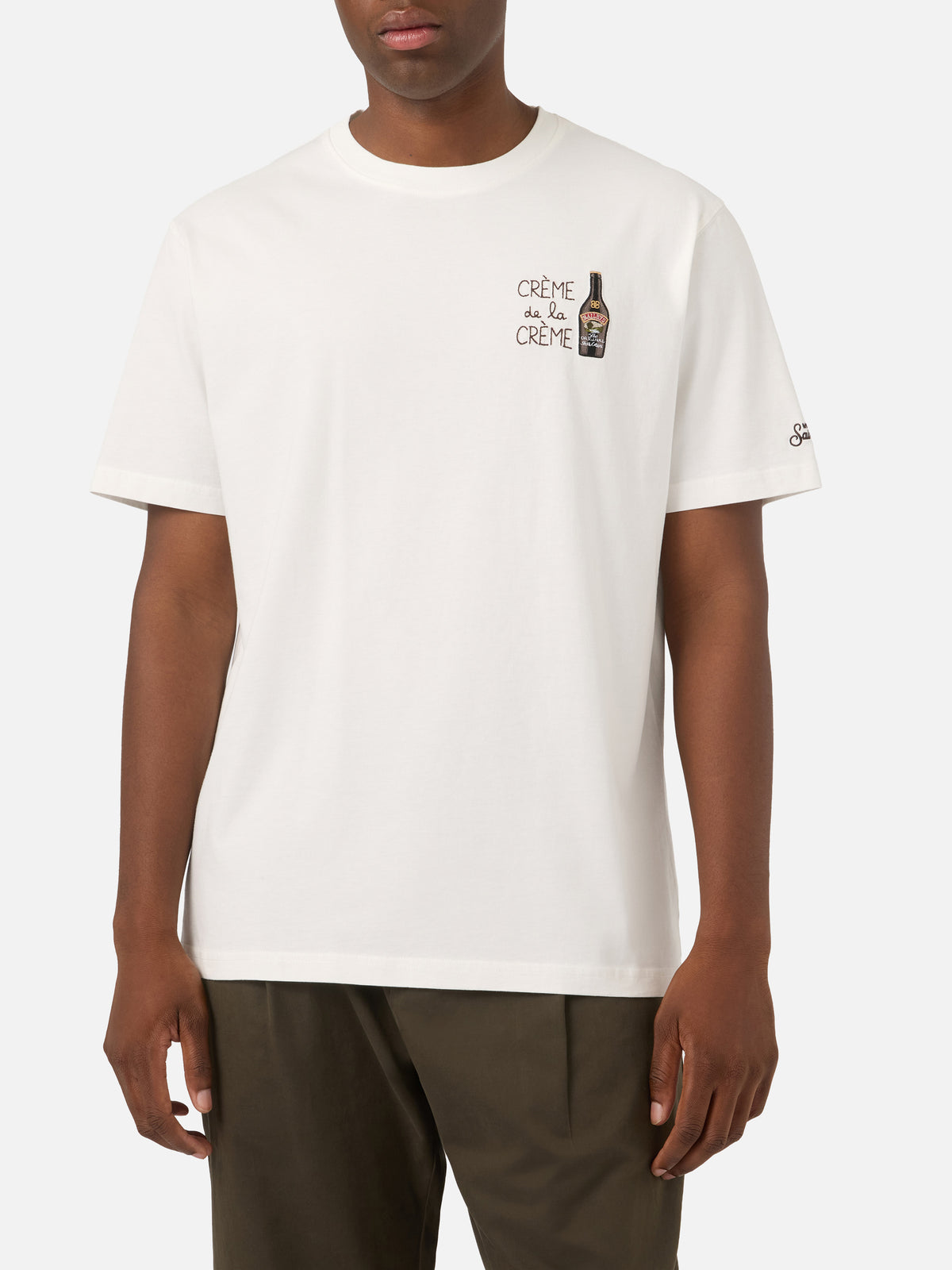 T-shirt en coton off white Arnott avec broderie Crème De La Crème | Special edition 