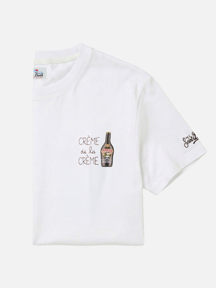 T-shirt en coton off white Arnott avec broderie Crème De La Crème | Special edition 