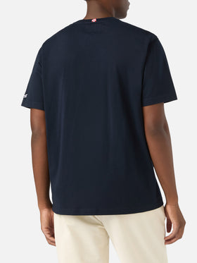 T-shirt Arnott blu navy in cotone con ricamo Ci Facciamo Una Pista