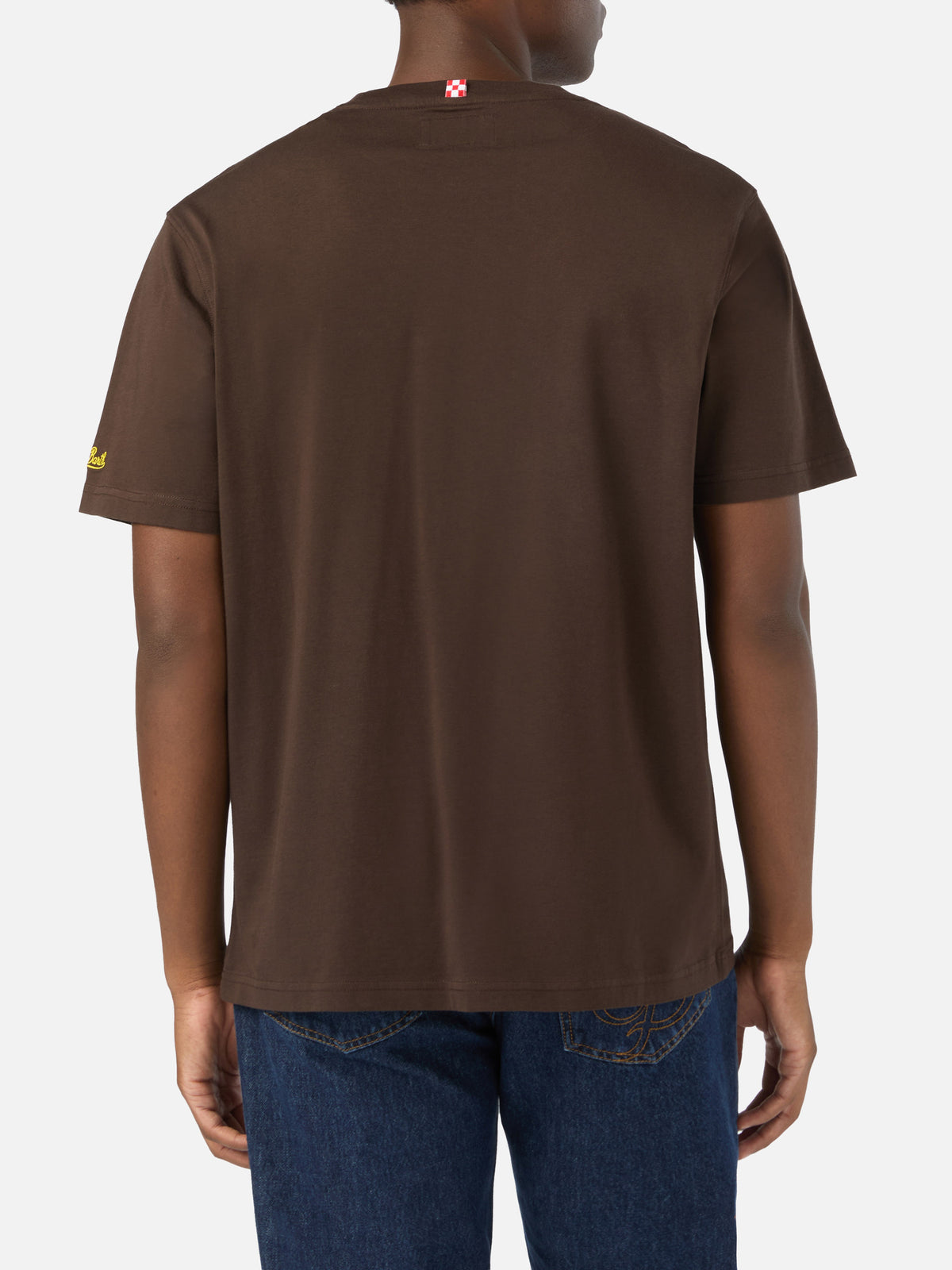 T-shirt en coton Arnott marron avec broderie Gin Tonic Please 