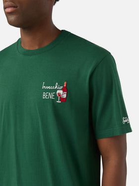 Grünes T-Shirt aus Baumwolle Arnott mit Stickerei Invecchio Bene 