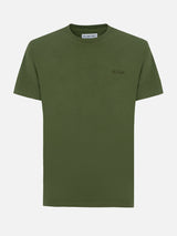 T-shirt da uomo verde militare Arnott con ricamo St. Barth