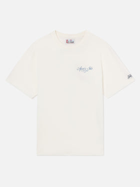 T-shirt en coton chaud blanc Arnott avec imprimé Après Ski Champ dans le dos 