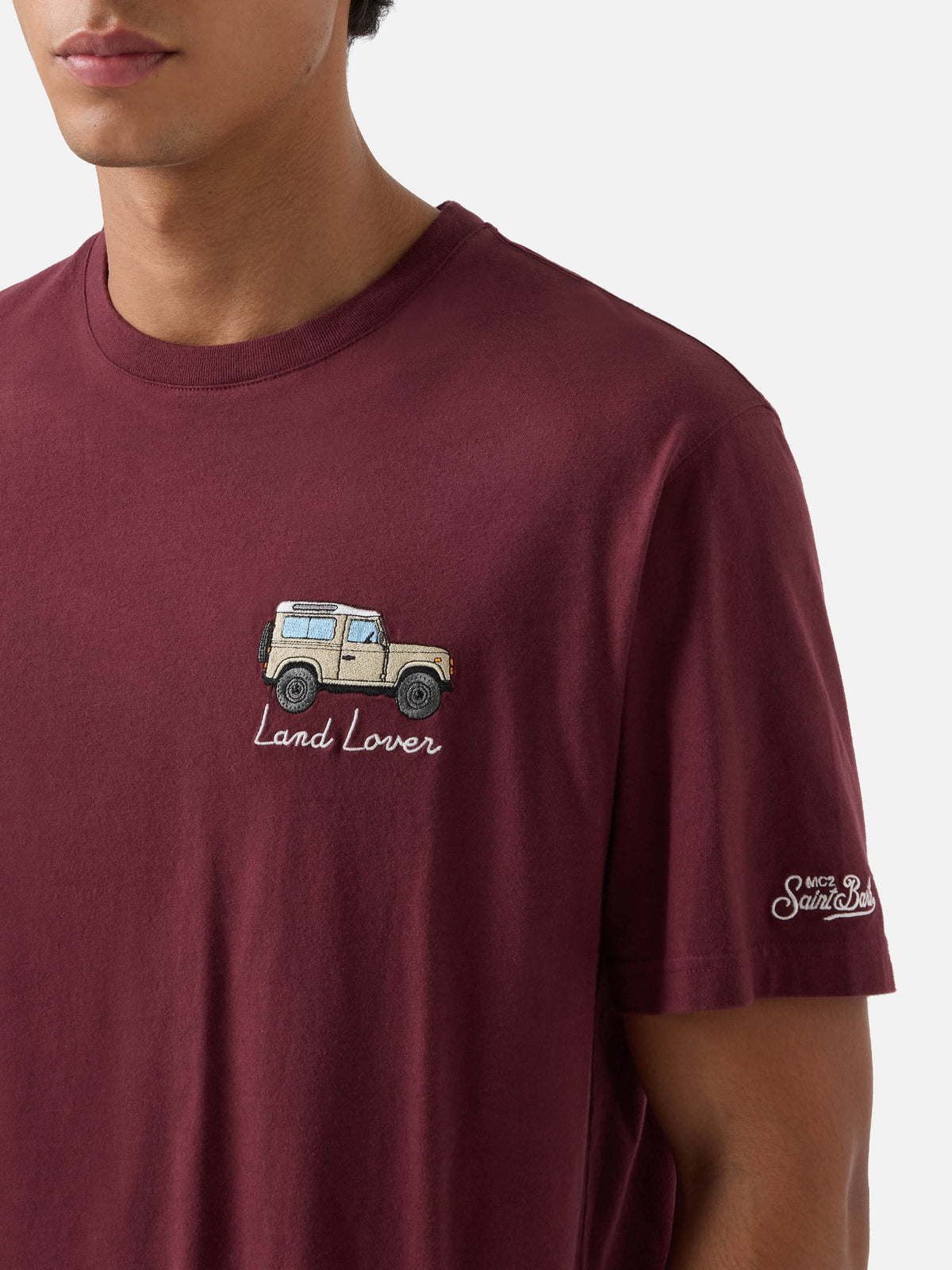 Arnott Camiseta cálida en color burdeos con bordado Land Lover 