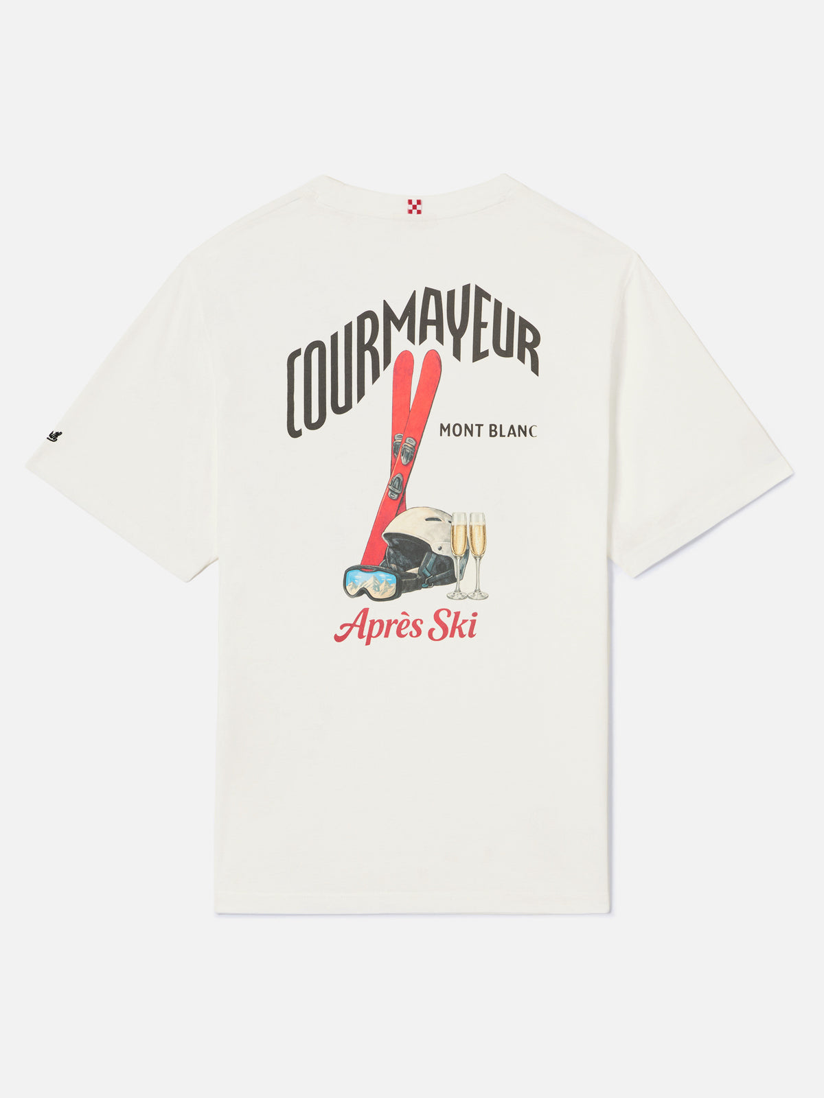 White Arnott Warm organic cotton t-shirt with back Courmayeur print | Special edition