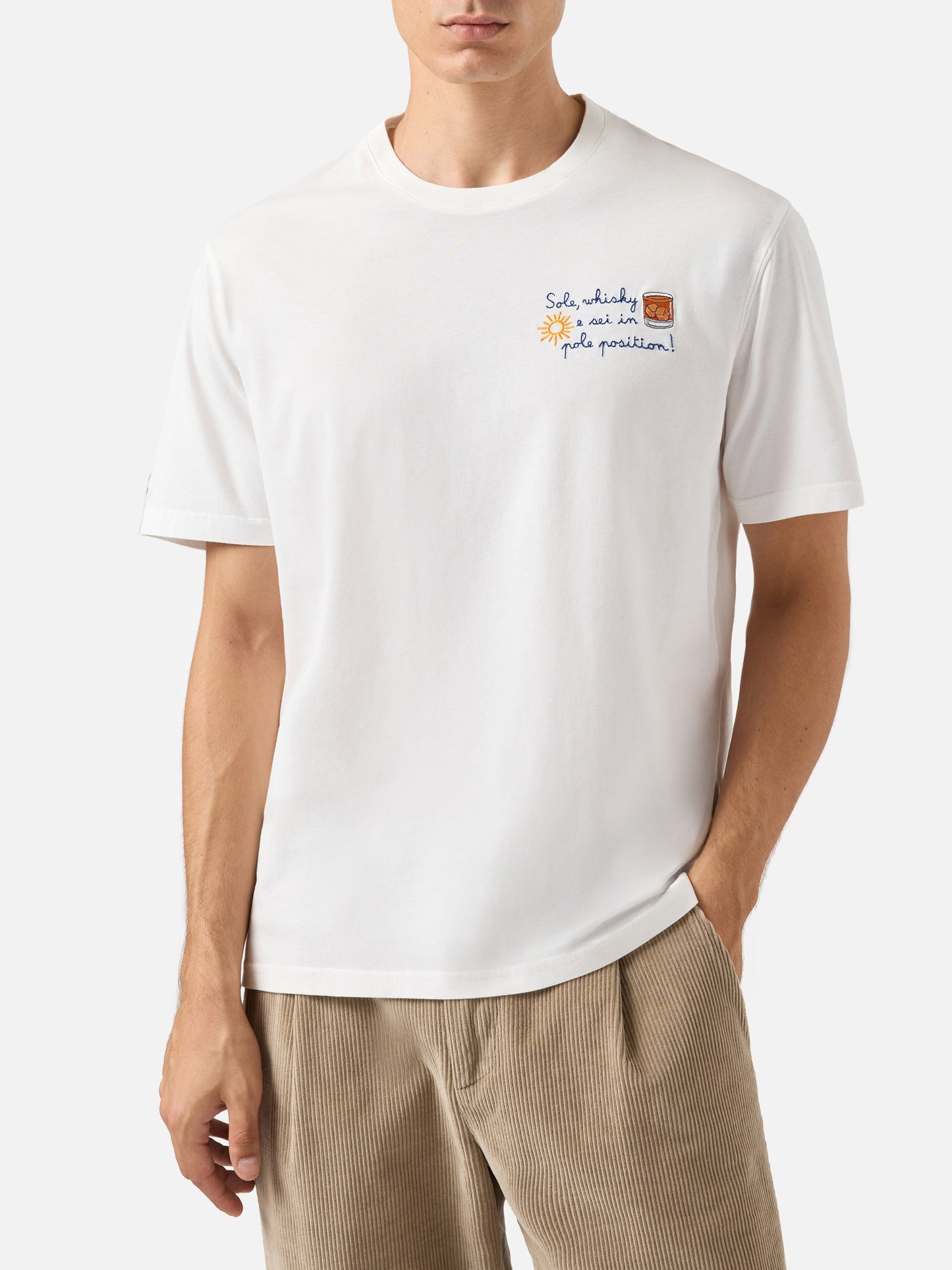 T-shirt Arnott Warm in cotone invernale con ricamo Sole whisky e sei in pole position! | VACANZE DI NATALE SPECIAL EDITION