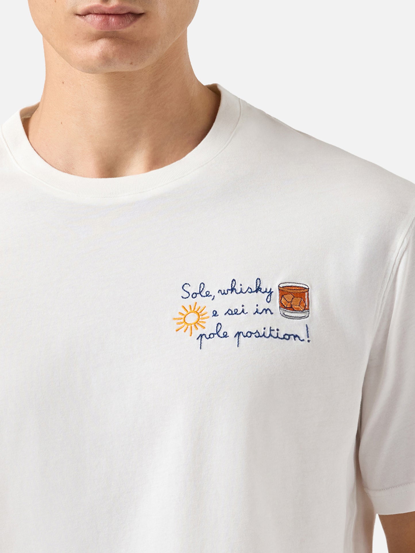 Winter cotton t-shirt Arnott Warm with Sole whisky e sei in pole position! embroidery | VACANZE DI NATALE SPECIAL EDITION