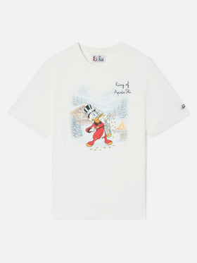 T-shirt Arnott Warm bianca con stampa Paperon de’ Paperoni King of Après Ski