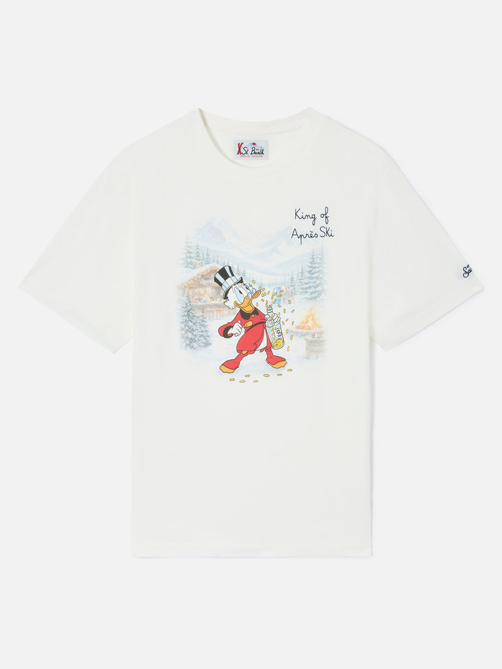 T-shirt Arnott Warm bianca con stampa Paperon de’ Paperoni King of Après Ski