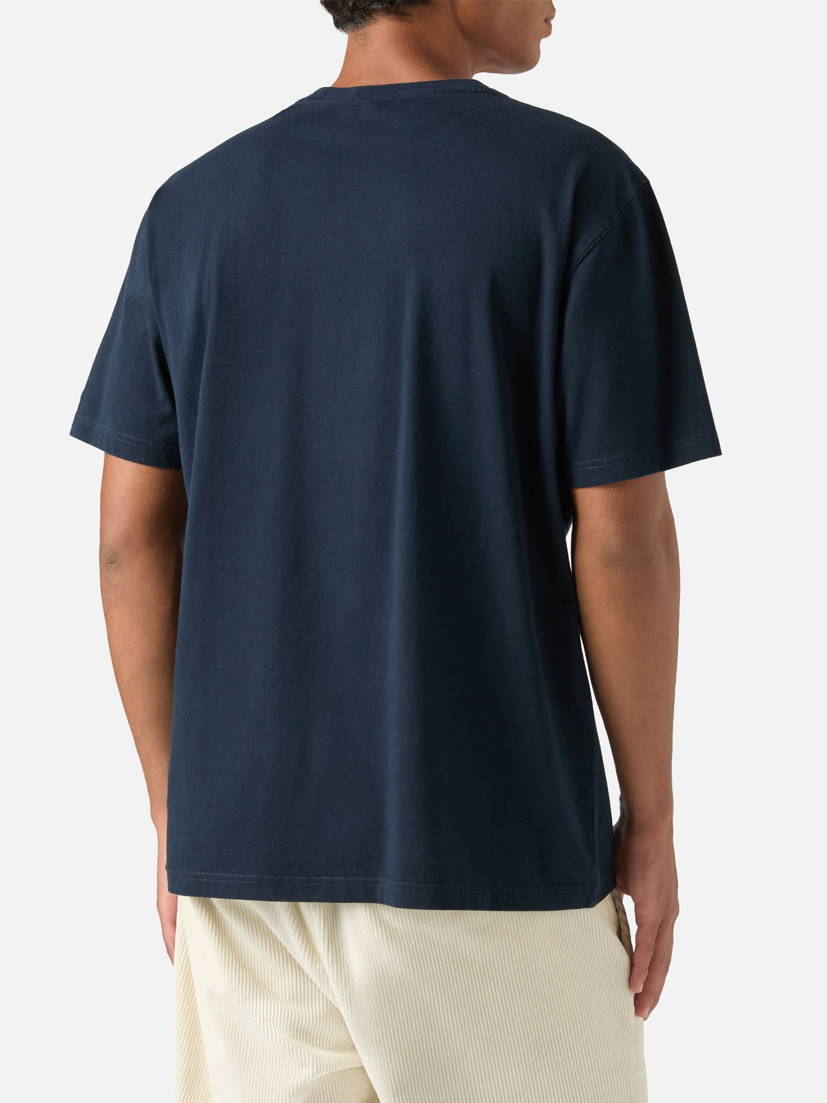 Navy blue Arnott cotton t-shirt with SB Legacy monogram