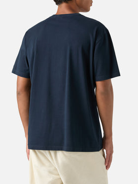 Navy blue Arnott cotton t-shirt with SB Legacy monogram