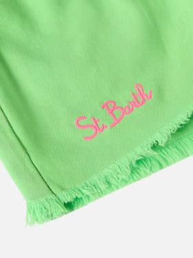 Shorts in denim riciclato Arizona Jr con ricami