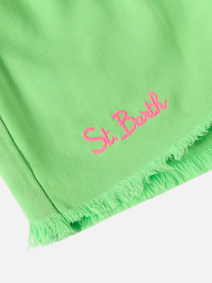 Shorts in denim riciclato Arizona Jr con ricami