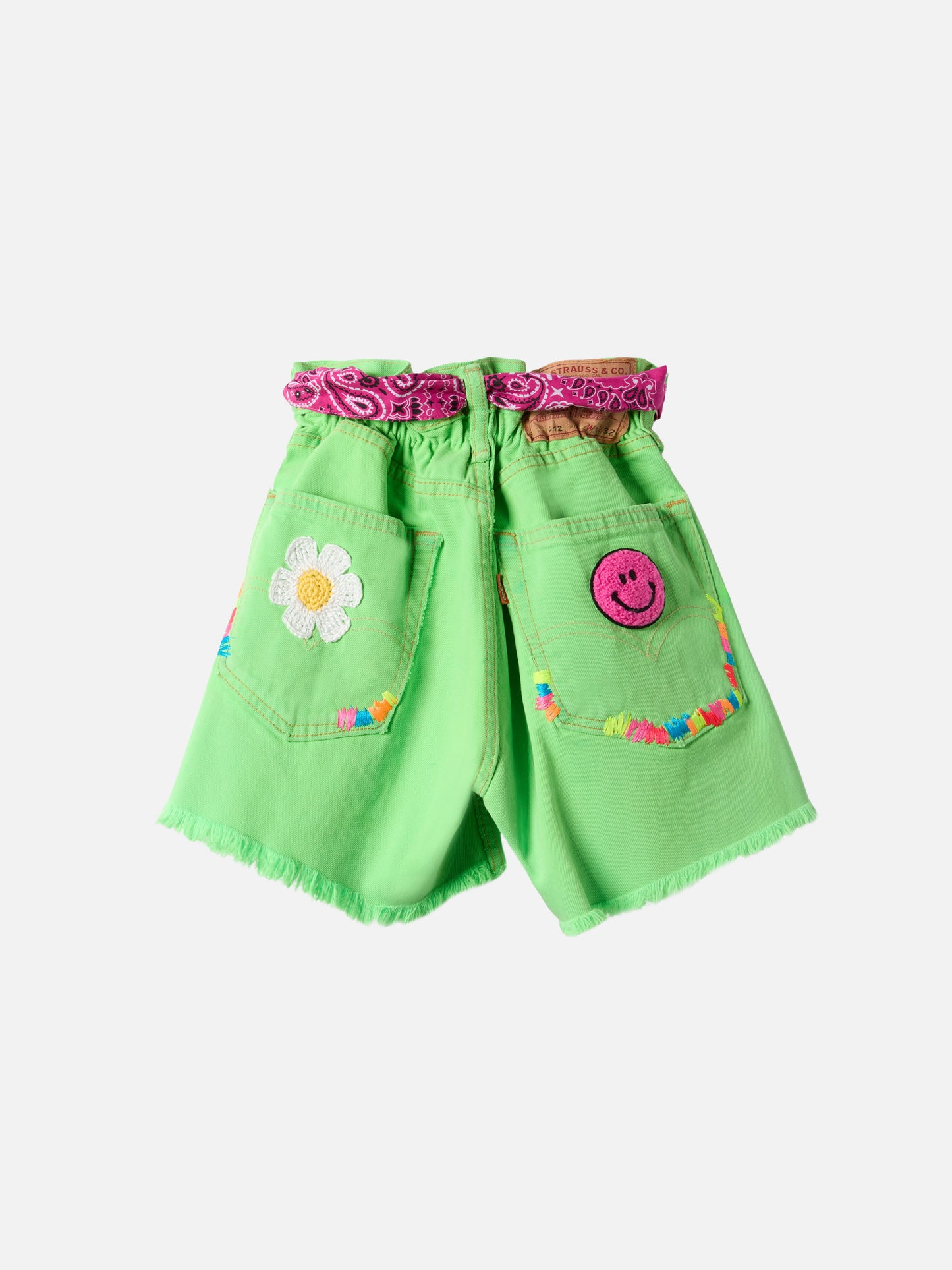 Shorts in denim riciclato Arizona Jr con ricami