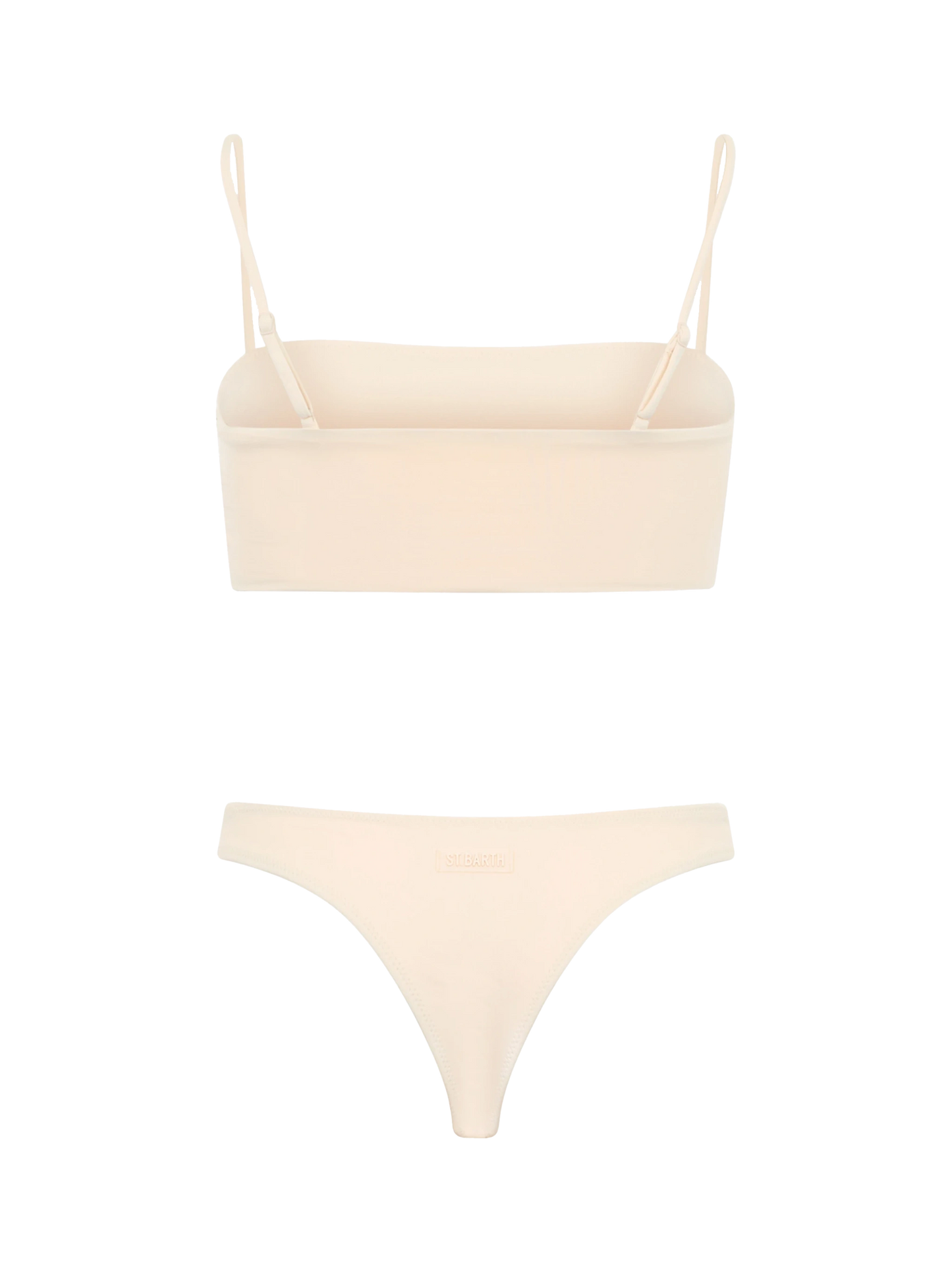 Woman beige bandeau bikini Athena Naomi with rhinestones - MC2 Saint Barth