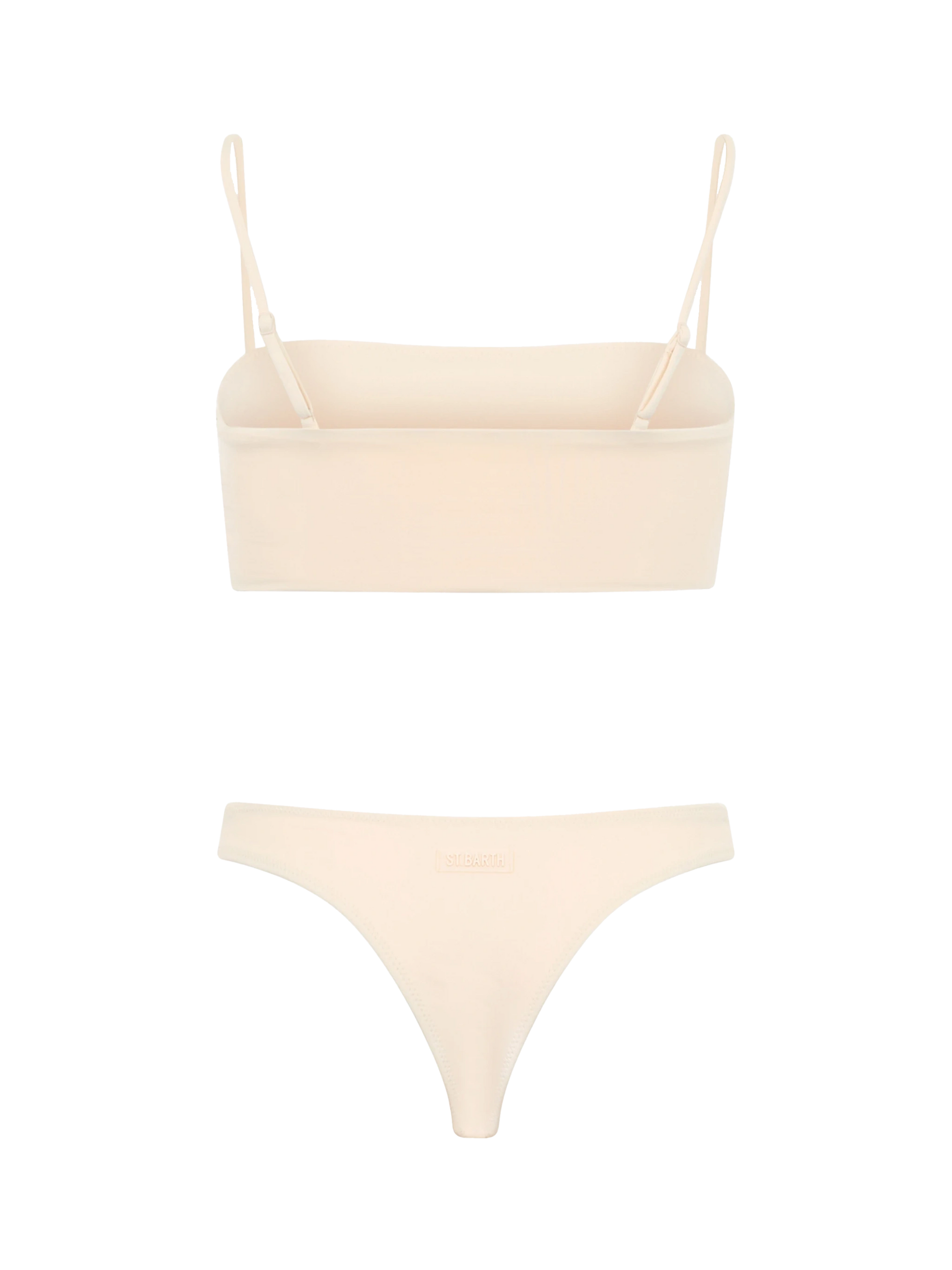 Woman beige bandeau bikini Athena Naomi with rhinestones - MC2 Saint Barth