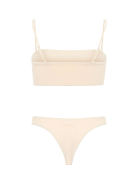 Woman beige bandeau bikini Athena Naomi with rhinestones - MC2 Saint Barth