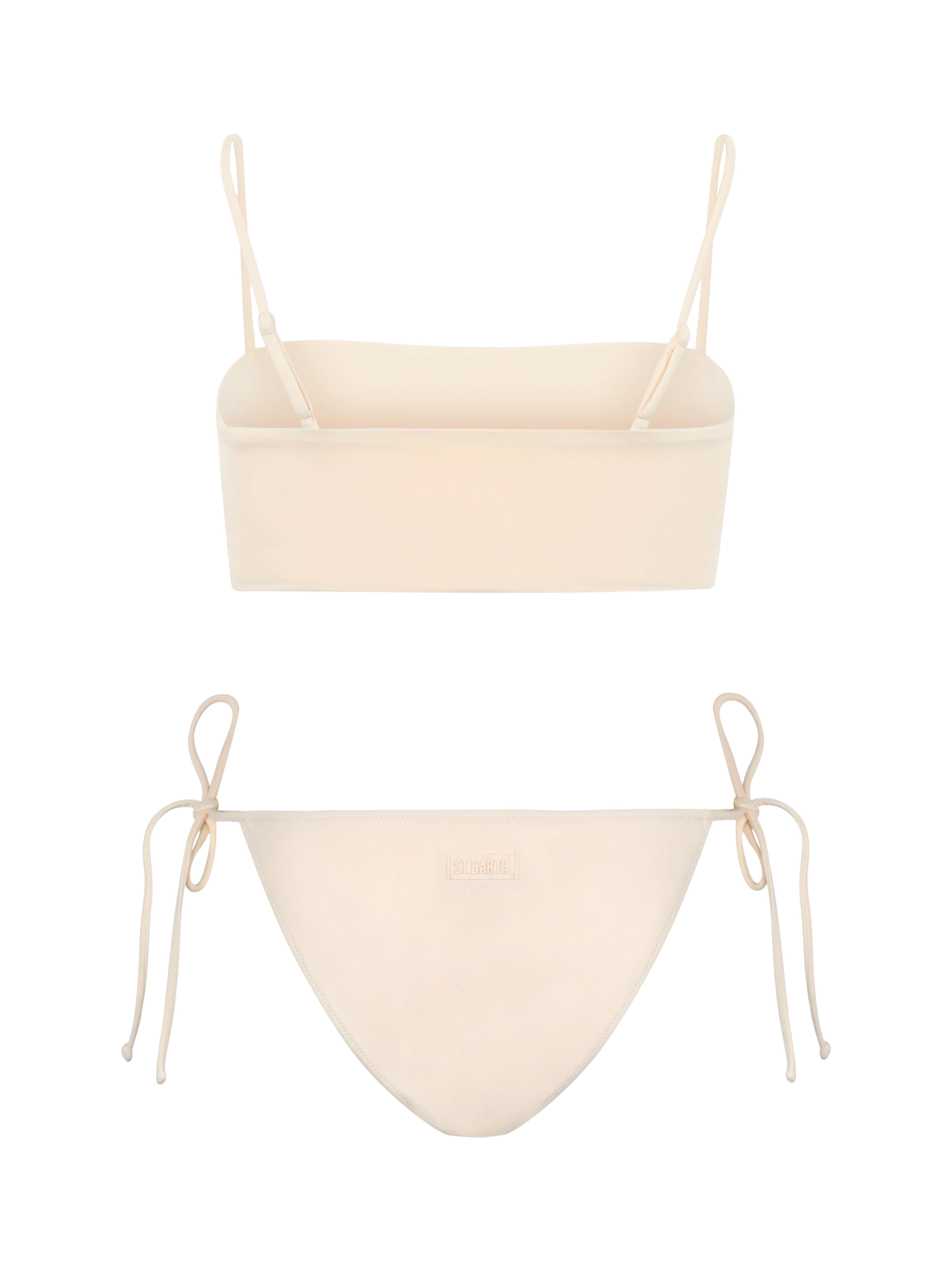 Woman beige bandeau bikini Athena Virgo with rhinestones - MC2 Saint Barth