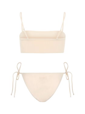 Woman beige bandeau bikini Athena Virgo with rhinestones - MC2 Saint Barth