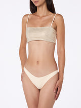 Bikini a fascia beige da donna Athena Naomi con strass