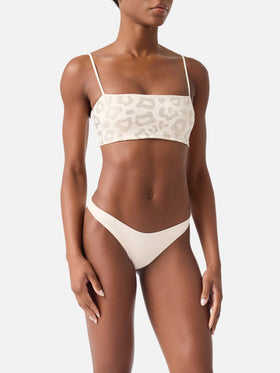 Bikini bandeau animalier Athena Naomi con strass 