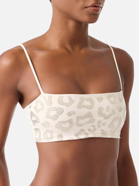 Bikini bandeau animalier Athena Naomi con strass 