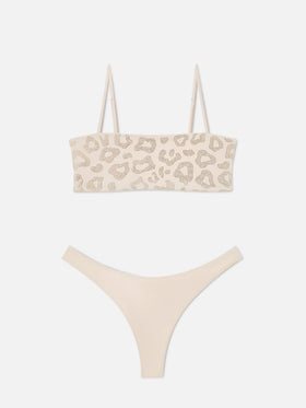 Bikini bandeau animalier Athena Naomi con strass 