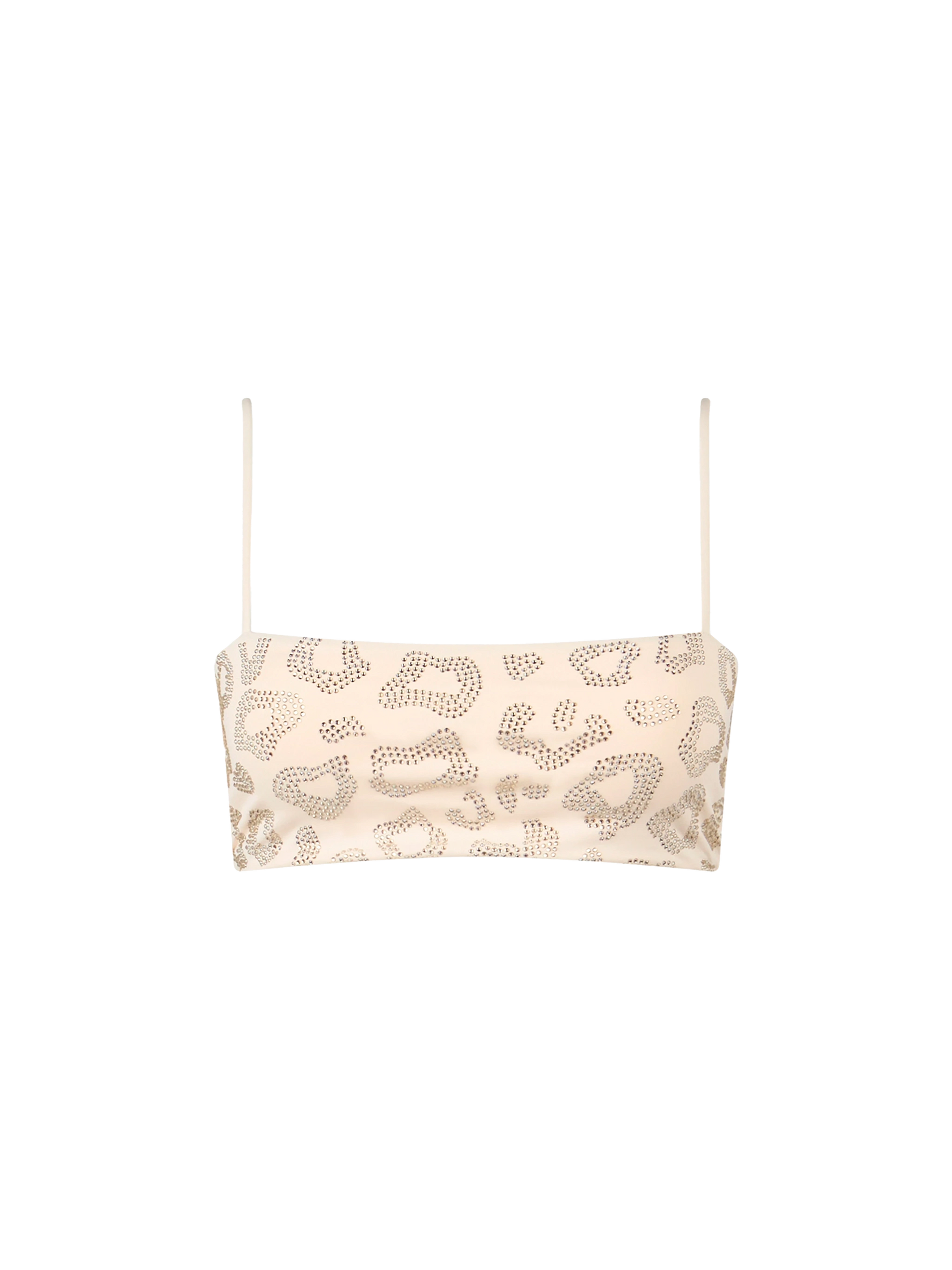 Woman animalier bandeau top swimsuit Athena with rhinestones - MC2 Saint Barth