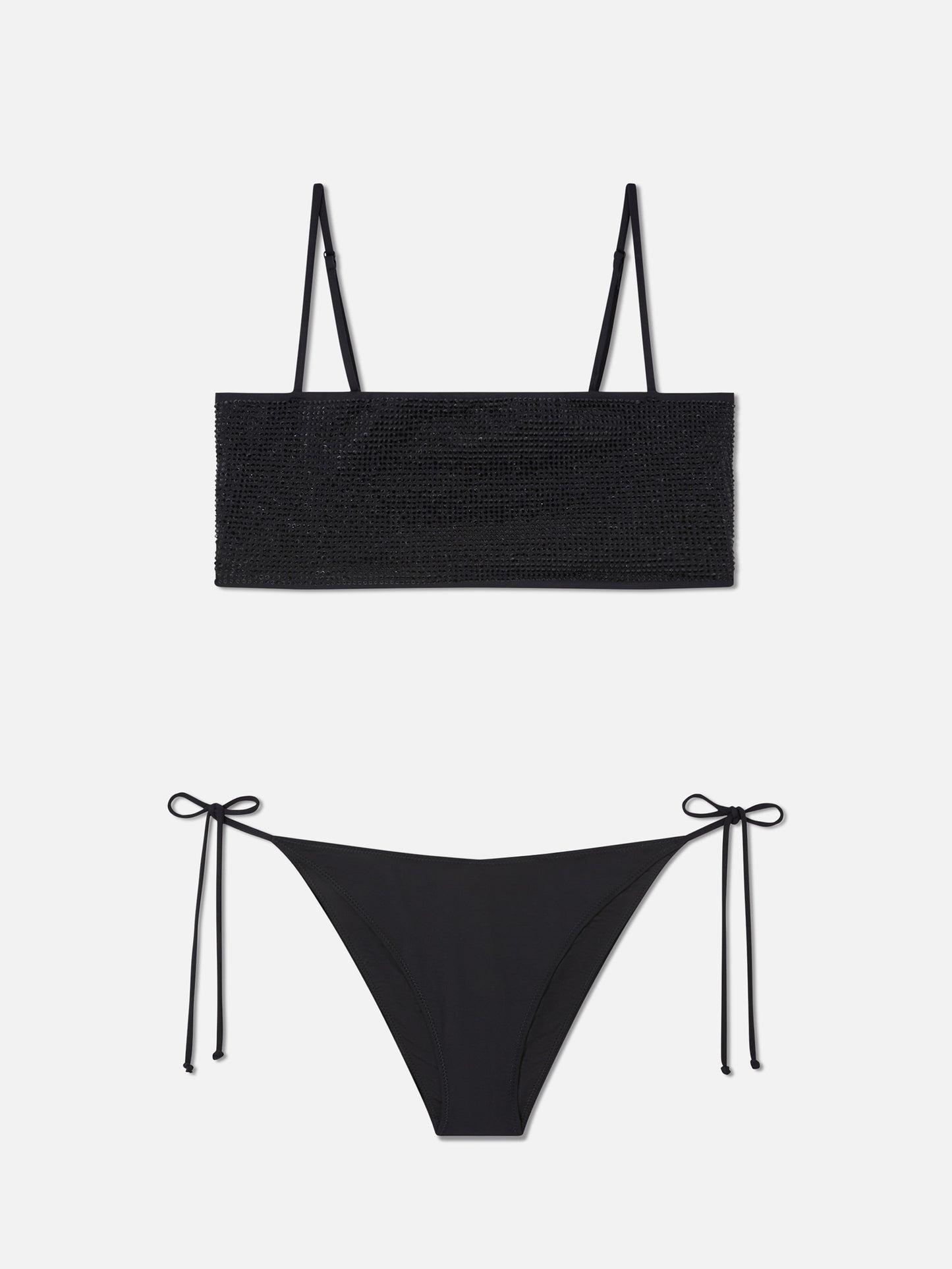 Bikini bandeau noir Athena Virgo avec strass 