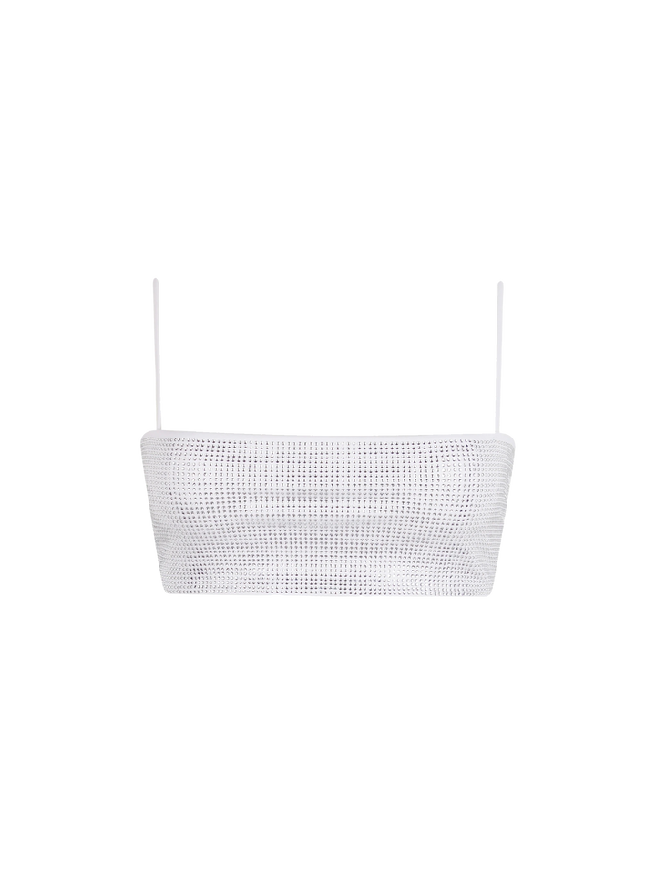 Woman bandeau top swimsuit with rhinestones - MC2 Saint Barth