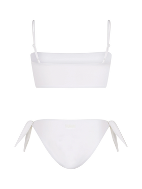 Woman white bandeau bikini Athena Yali with rhinestones - MC2 Saint Barth