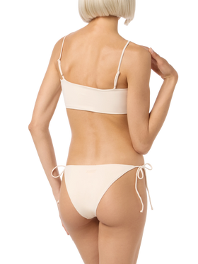 Woman beige bandeau bikini Athena Virgo with rhinestones - MC2 Saint Barth