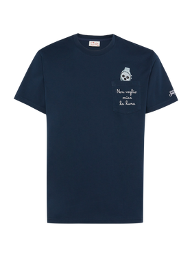 Cotton t-shirt Austin with embroidery and watch print - MC2 Saint Barth