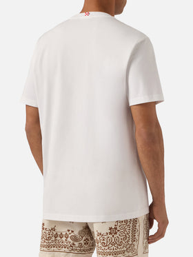 T-shirt Austin bianca con orologio e ricamo Eye Of The Tiger