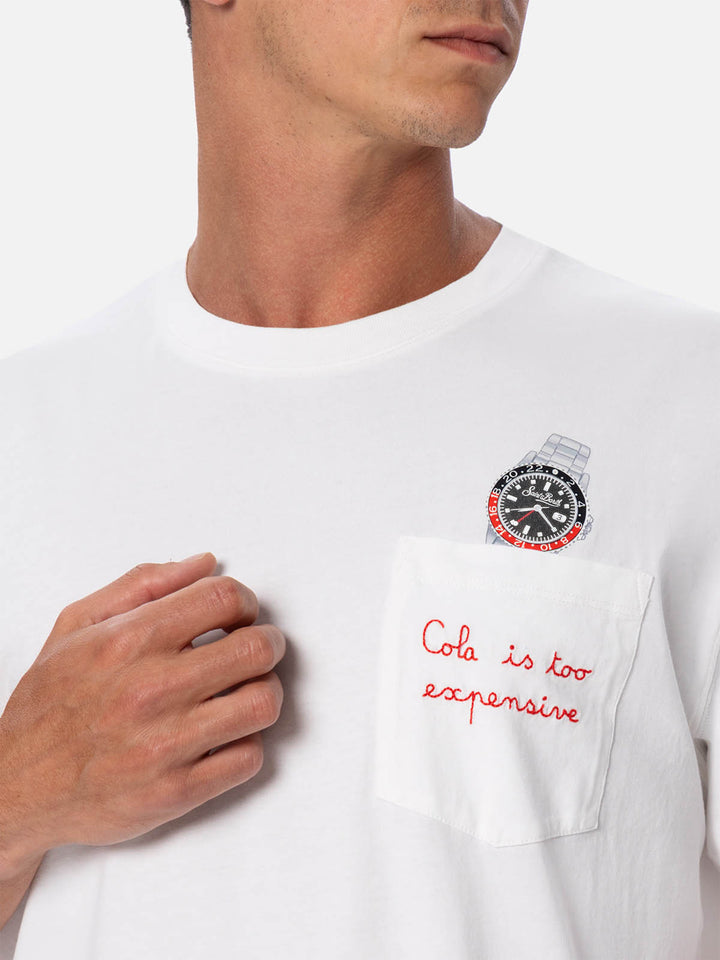 Cotton t-shirt Austin with embroidery and watch print