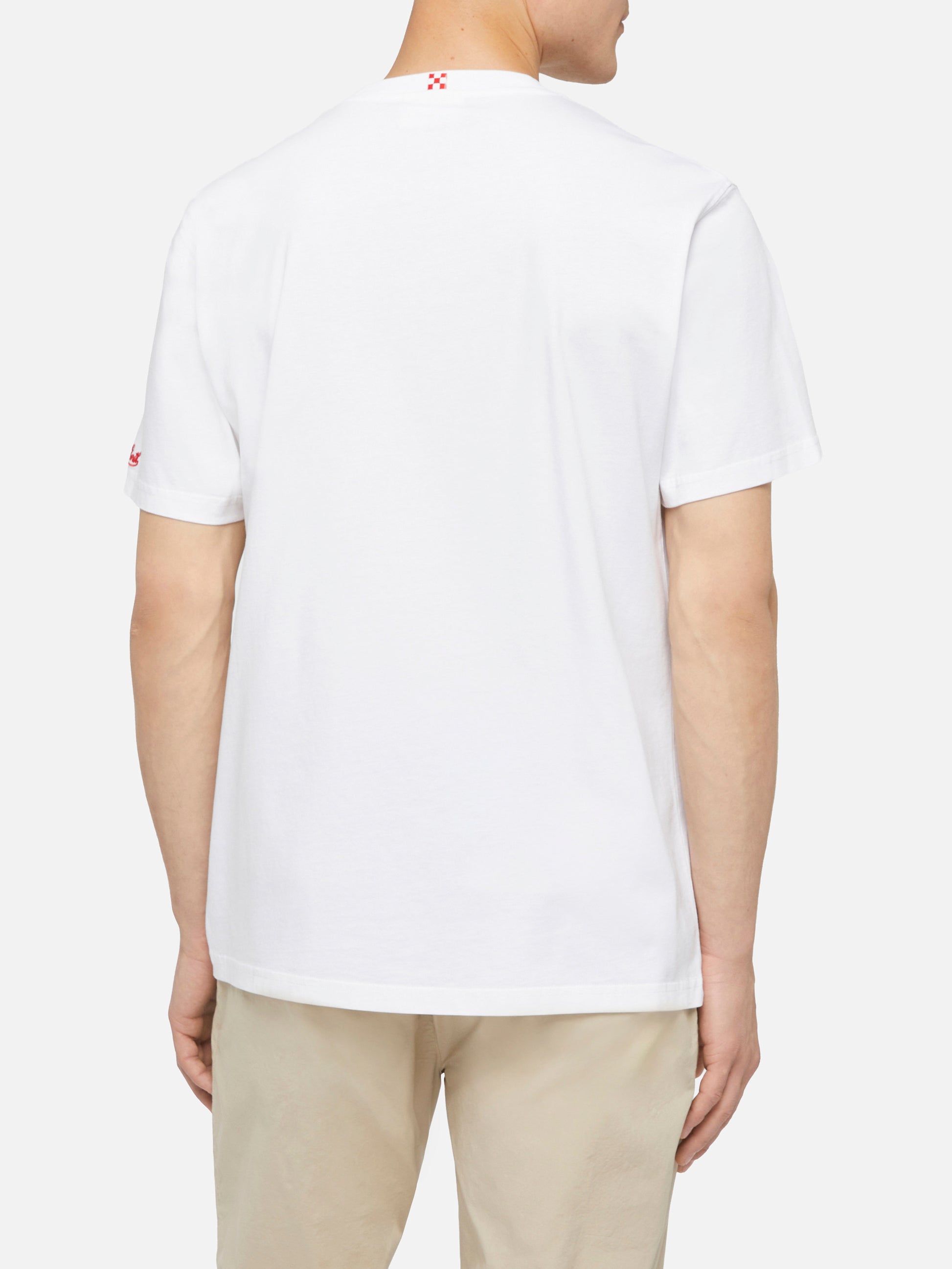 Cotton t-shirt Austin with embroidery and watch print - MC2 Saint Barth