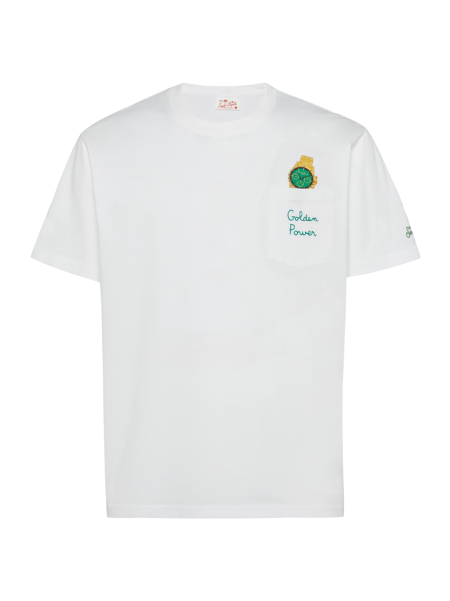 Cotton t-shirt Austin with embroidery and watch print - MC2 Saint Barth
