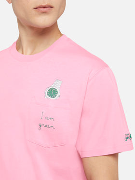 Cotton t-shirt Austin with embroidery and watch print - MC2 Saint Barth