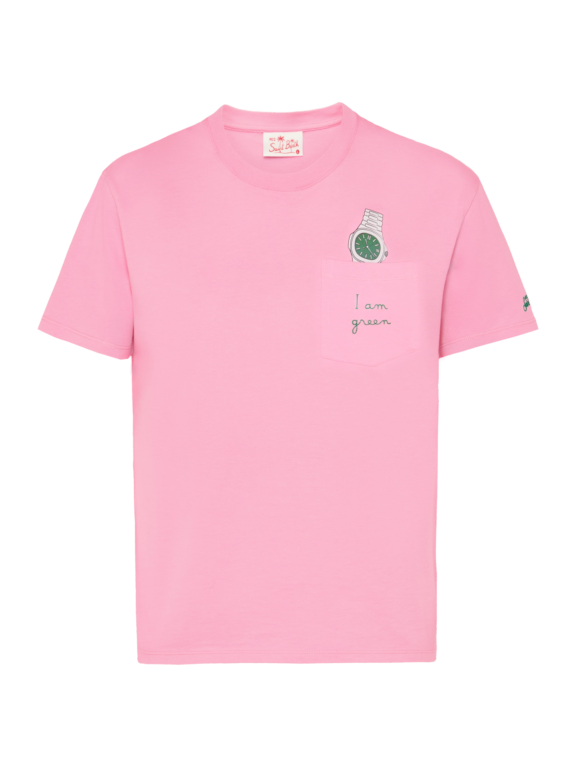 Cotton t-shirt Austin with embroidery and watch print - MC2 Saint Barth