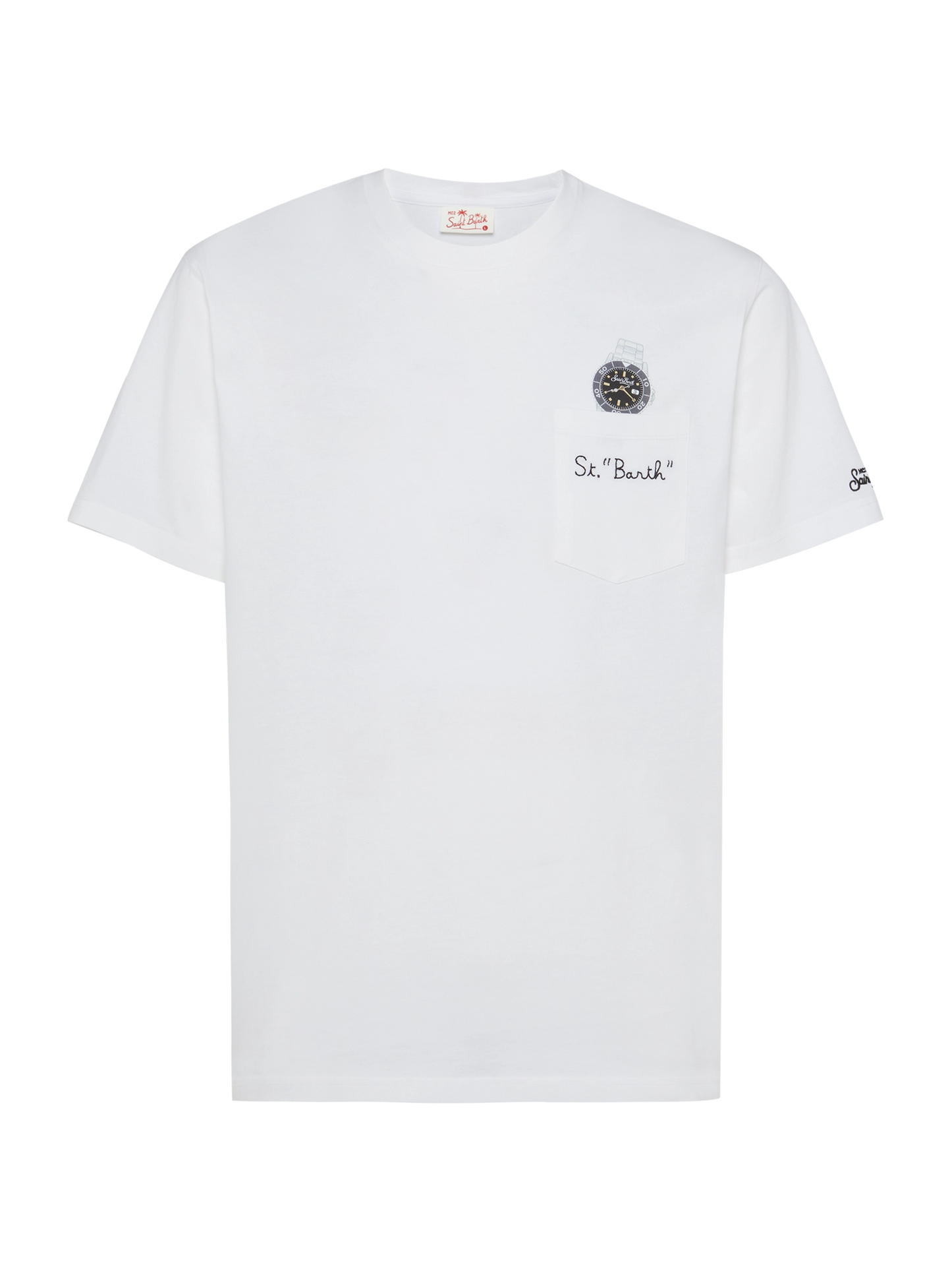 Cotton t-shirt Austin with embroidery and watch print - MC2 Saint Barth