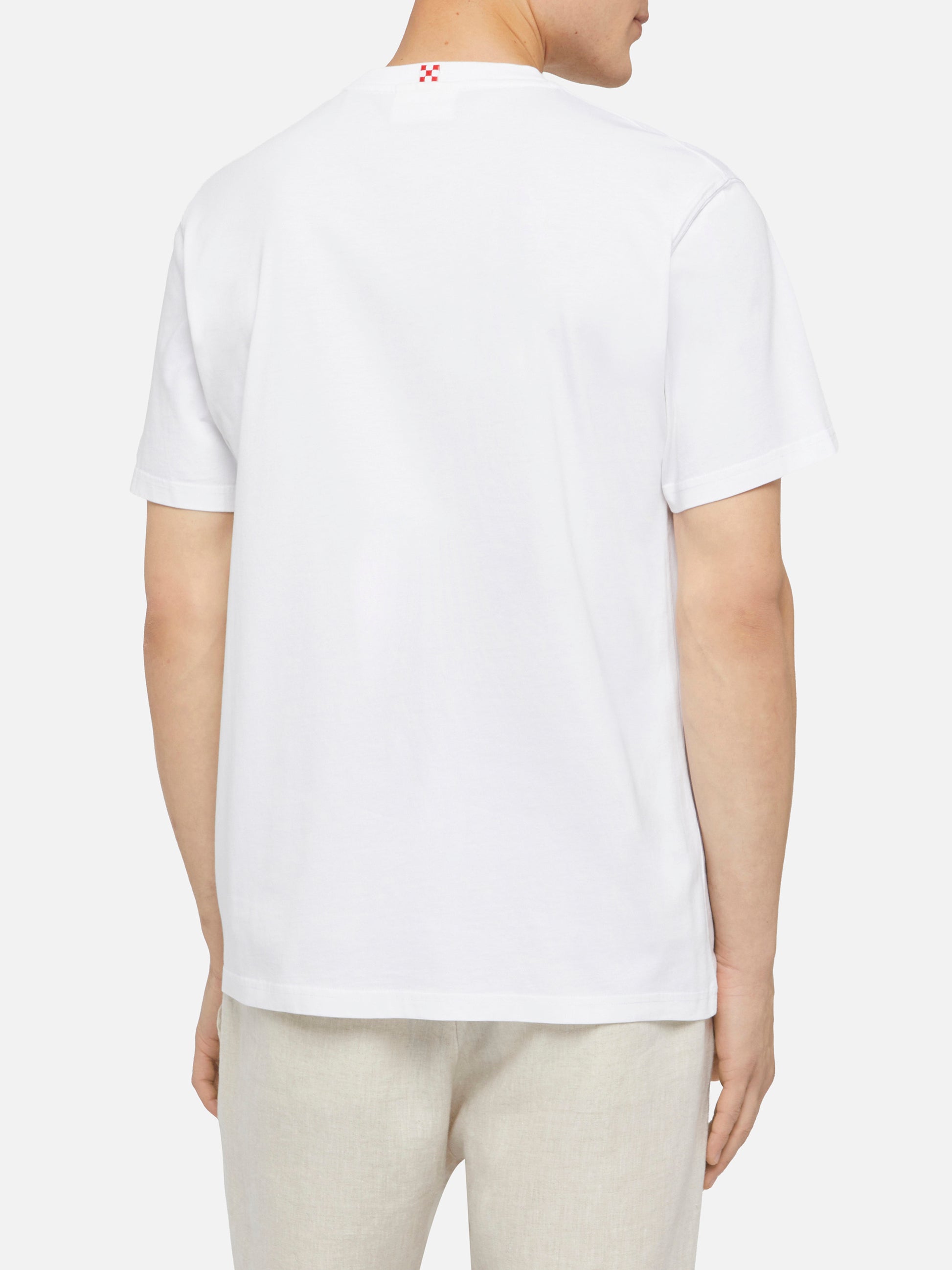 Cotton t-shirt Austin with embroidery and watch print - MC2 Saint Barth