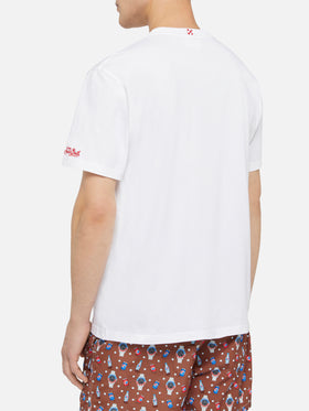 Cotton t-shirt Austin with embroidery and watch print - MC2 Saint Barth