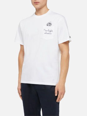 Cotton t-shirt Austin with embroidery and watch print - MC2 Saint Barth