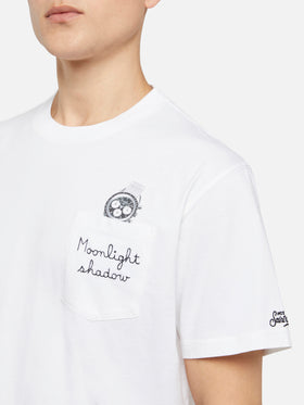 Cotton t-shirt Austin with embroidery and watch print - MC2 Saint Barth