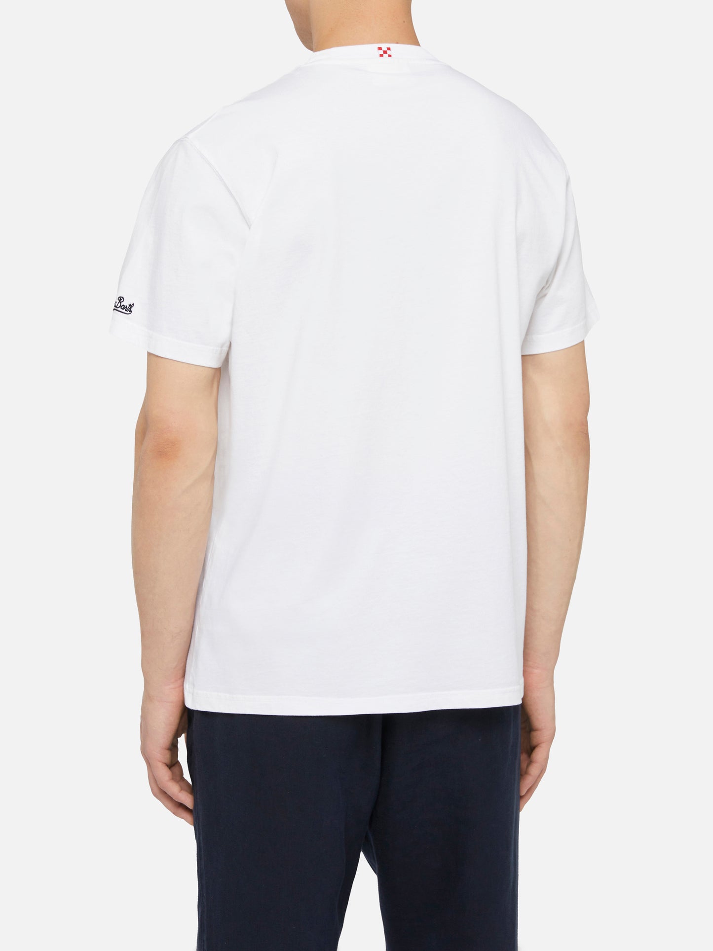 Cotton t-shirt Austin with embroidery and watch print - MC2 Saint Barth