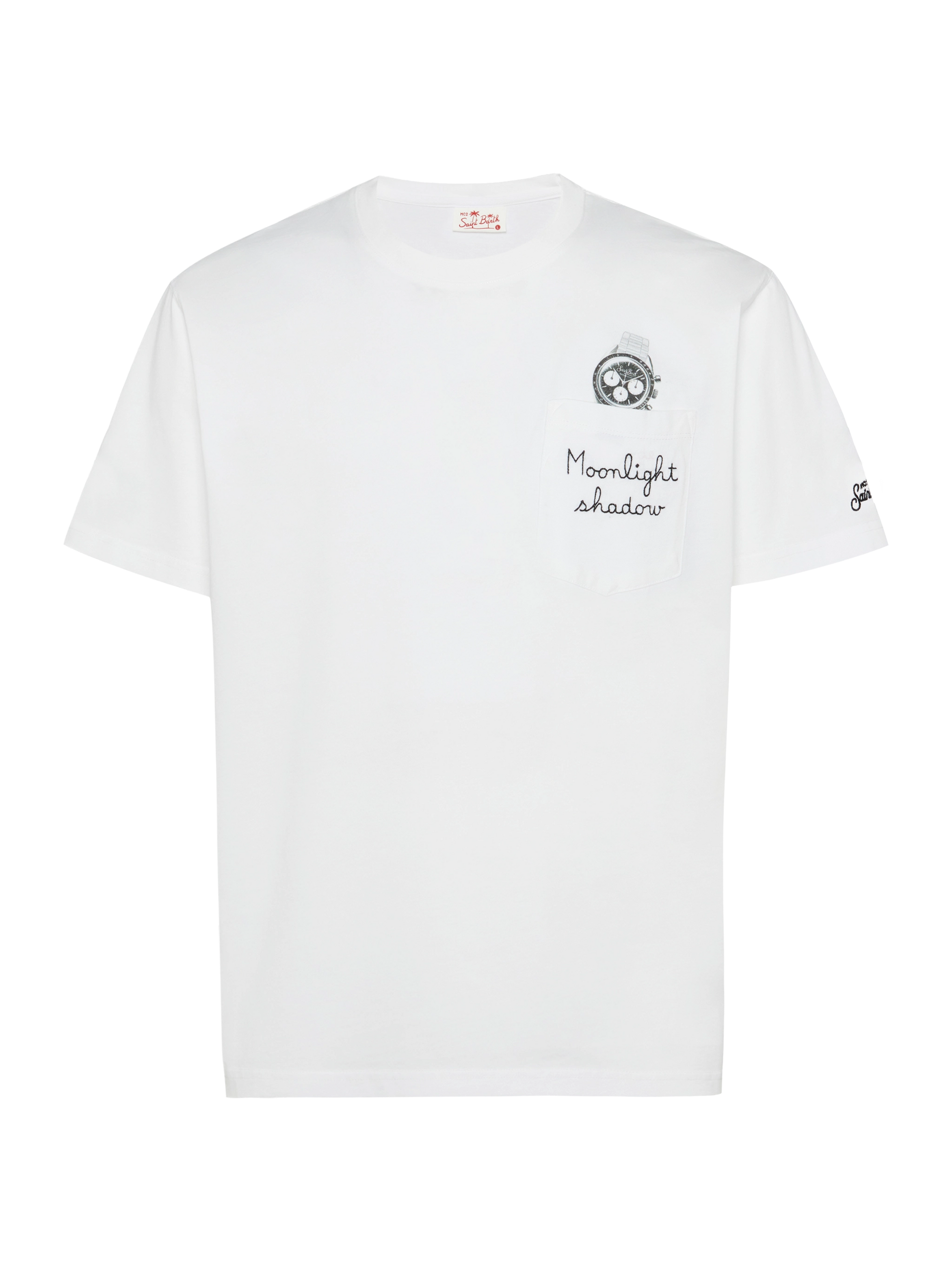 Cotton t-shirt Austin with embroidery and watch print - MC2 Saint Barth