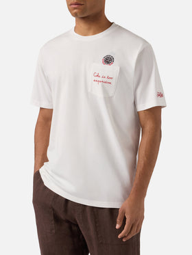 T-shirt Austin bianca con orologio e ricamo Coke Is Too Expensive