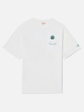 T-shirt Austin bianca con orologio e ricamo Starduchs