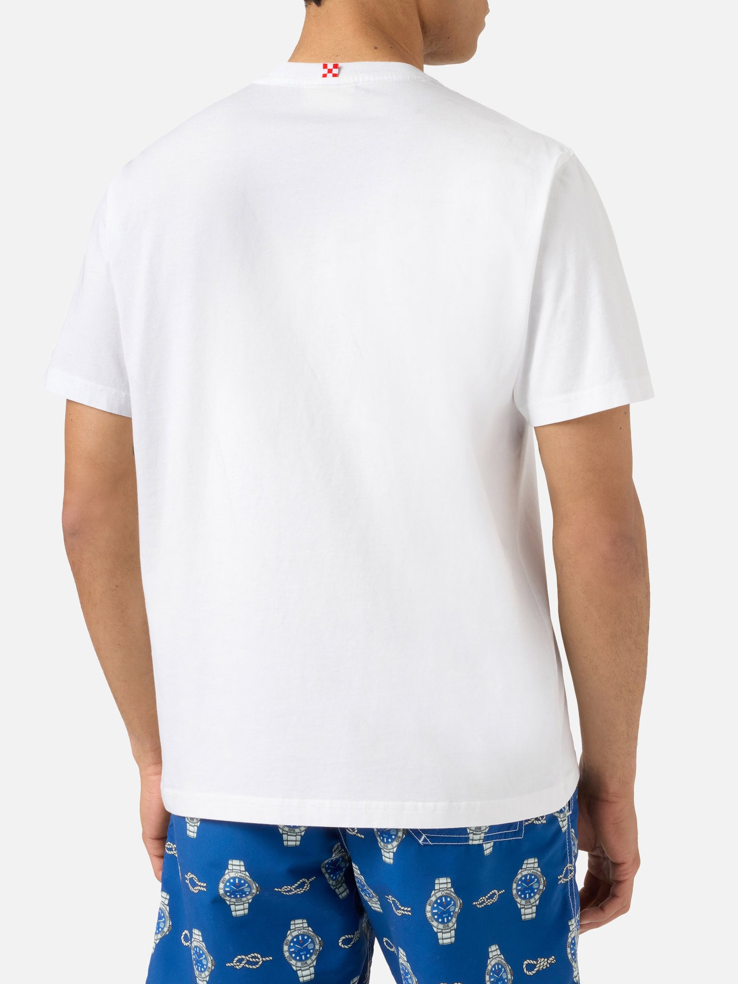T-shirt Austin bianca con orologio e ricamo Starduchs